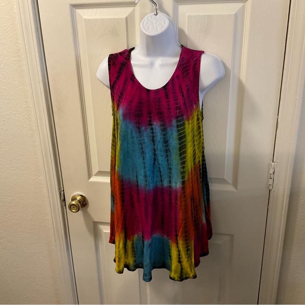 Multicolor Tie-Dye Sleeveless Top